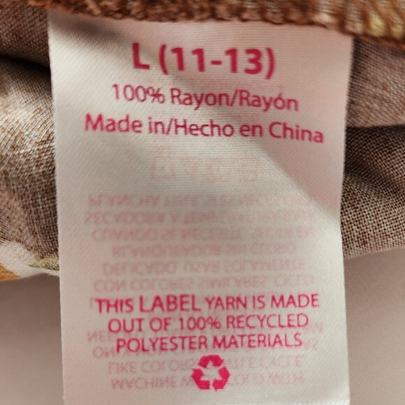 Short Sleeve Button Down Shirt Daisy's Brown NOBO Juniors Sz Med to LG - Picture 7 of 8